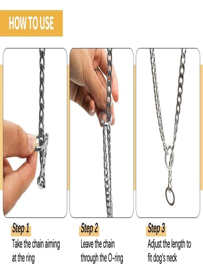 PET FUN Heavy Duty Choke Swivel Metal Dog Chain - 2mm Training Collar for Medium Breeds | Durable Steel Links & 360° Swivel(Width 2 MM - Length -15.INCH) - Image 4